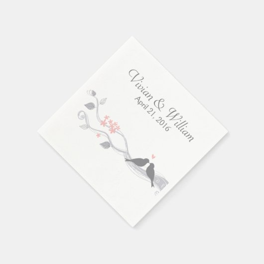 Serviette En Papier Inséparables papier Mariage personnalisé Napkin (Coin)