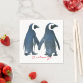 Serviette En Papier Inséparables Penguin Couple Thunder_Cove (En situation)