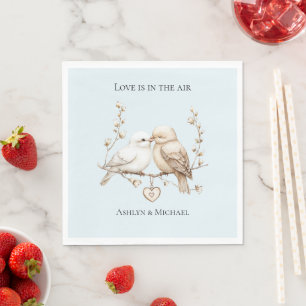 Serviette En Papier Inséparables romantiques Mariage de coeur