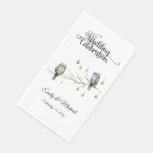 Serviette En Papier Inséparables rustiques de bois Mariage romantique (Coin)