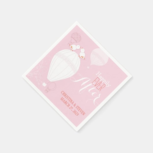 Serviette En Papier Inséparables sur des ballons à air chaud Mariage r (Coin)