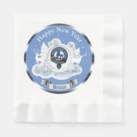Serviette En Papier Insigne personnalisé Bruce Clan Hiver (Devant)