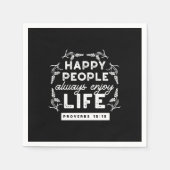 Serviette En Papier Inspirational Christian Quote from Proverbs 15:15 (Devant)