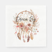 Serviette En Papier Inspirationnel Pink Dream Catcher Boho Floral (Devant)