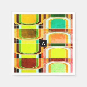 Serviette En Papier Inspiré de funky rétro coloré