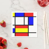 Serviette En Papier Inspiré par Mondrian (En situation)