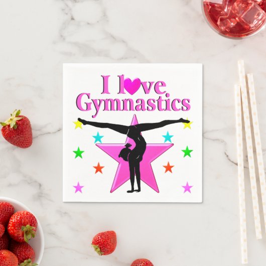 SERVIETTE EN PAPIER INSPIRER I LOVE GYMNASTICS DESIGN (En situation)