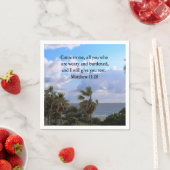 SERVIETTE EN PAPIER INSPIRING MATTHEW 11:28 CONCEPTION DE SCRIPTURE (En situation)