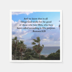 SERVIETTE EN PAPIER INSPIRING ROMANS 8:28 DESIGN