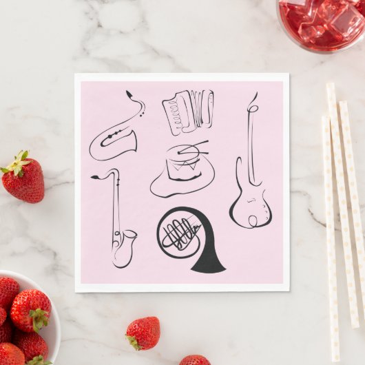 Serviette En Papier Instruments de musique (En situation)