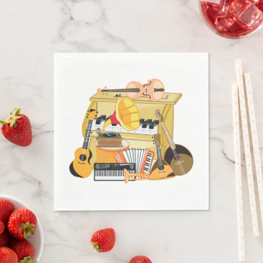Serviette En Papier Instruments de musique (En situation)