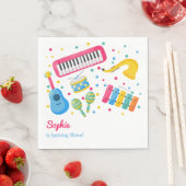 Serviette En Papier Instruments de musique anniversaire de enfant (En situation)