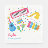 Serviette En Papier Instruments de musique anniversaire de enfant (Devant)