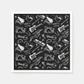 Serviette En Papier Instruments noirs et blancs (Devant)