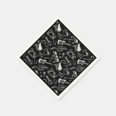 Serviette En Papier Instruments noirs et blancs (Coin)
