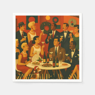 Serviette En Papier Intellectuels de martini de Noël moderne du milieu