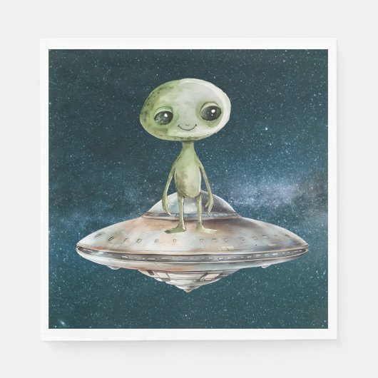 Serviette En Papier Invasion Alien Espace extra-atmosphérique Annivers (Devant)