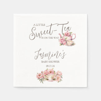 Serviette En Papier Invitation à la Baby Shower Tea Party pour Bébé Fi