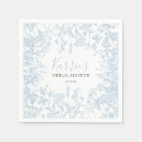 Invitation à la douche nuptiale Florale Blue Chino