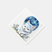 Serviette En Papier Invitation à l'anniversaire du loup (Coin)