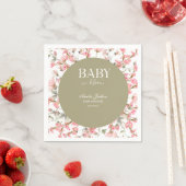 Serviette En Papier Invitation Baby shower Sage Green Baby Bloom (En situation)