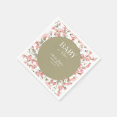 Serviette En Papier Invitation Baby shower Sage Green Baby Bloom (Coin)