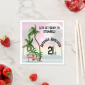 Serviette En Papier Invitation Coucher de soleil sur l'île tropicale (En situation)