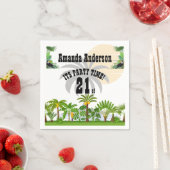 Serviette En Papier Invitation Coucher de soleil sur l'île tropicale (En situation)