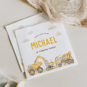 Serviette En Papier Invitation d'anniversaire de construction