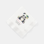 Serviette En Papier Invitation d'anniversaire de Panda, Invitation d'a (Coin)