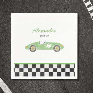 Serviette En Papier Invitation d'anniversaire de voiture de course ver