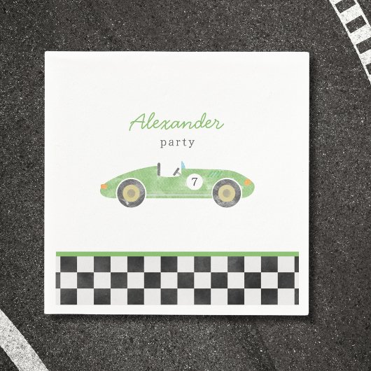 Serviette En Papier Invitation d'anniversaire de voiture de course ver