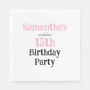 Serviette En Papier Invitation d'anniversaire nonchalant pour adolesce