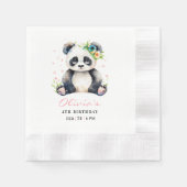 Serviette En Papier Invitation d'anniversaire Panda, Anniversaire de f (Devant)