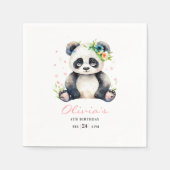 Serviette En Papier Invitation d'anniversaire Panda, Invitation d'anni (Devant)