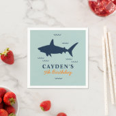 Serviette En Papier Invitation d'anniversaire requin (En situation)