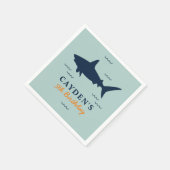 Serviette En Papier Invitation d'anniversaire requin (Coin)
