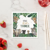 Serviette En Papier Invitation d'anniversaire Wild & Three Safari (En situation)