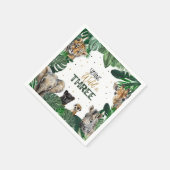 Serviette En Papier Invitation d'anniversaire Wild & Three Safari (Coin)