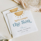 Serviette En Papier Invitation de Baby shower de garçon Retro Sunshine