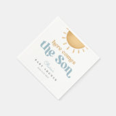 Serviette En Papier Invitation de Baby shower de garçon Retro Sunshine (Coin)
