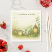 Serviette En Papier Invitation de Baby Shower Woodland Glow | Pot de L (En situation)