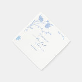 Serviette En Papier Invitation de douche nuptiale Fleur sauvage bleu (Coin)