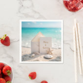 Serviette En Papier Invitation De Mariage De Plage Avec Starfish (En situation)