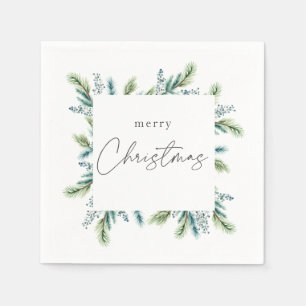 Serviette En Papier Invitation de Noël Boho Spruce et Fir