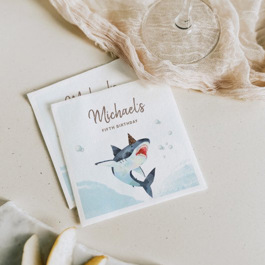 Serviette En Papier Invitation de requin Jaw-some