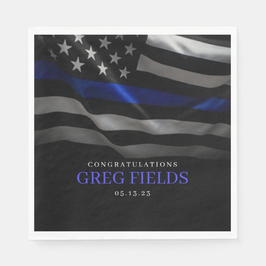 Serviette En Papier Invitation de retraite, retraite de la police, (Devant)