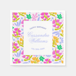 Serviette En Papier Invitation élégante et chic à l'aquarelle florale
