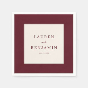 Serviette En Papier Invitation minimaliste marron élégante