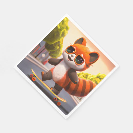 Serviette En Papier Invitation Red Panda Rides (Coin)